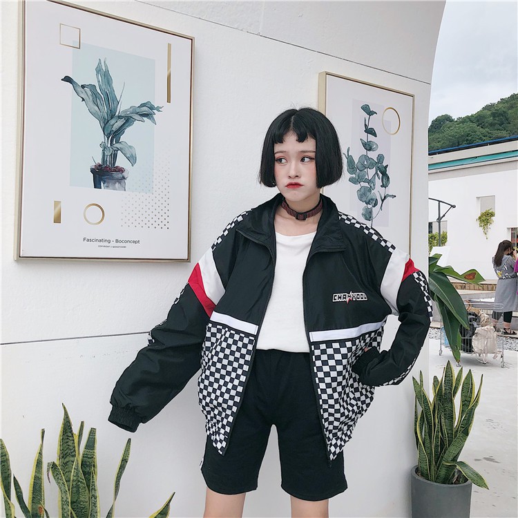 [CÓ SẴN] Áo khoác dù hot trend caro ulzzang trắng#504 | BigBuy360 - bigbuy360.vn