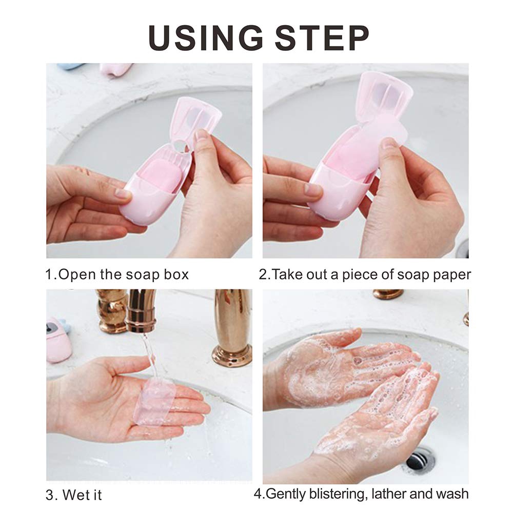 Hộp 50 Giấy Xà Phòng Dùng Một Lần Tiện Dụng Khi Đi Du Lịch