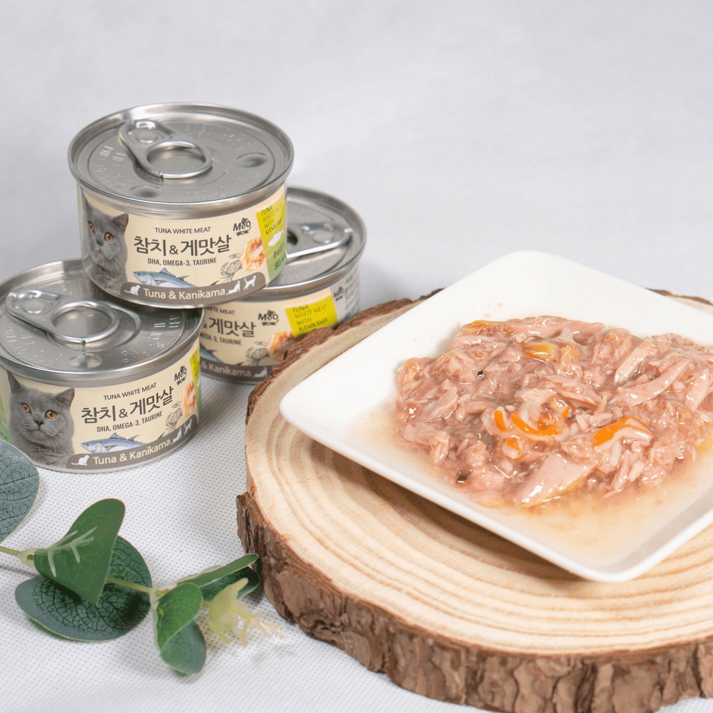 80gr - Pate Meowow Thịt cá xé miếng cho Mèo thơm ngon đủ vị - Thịt hộp cho Mèo Meowow Hàn Quốc