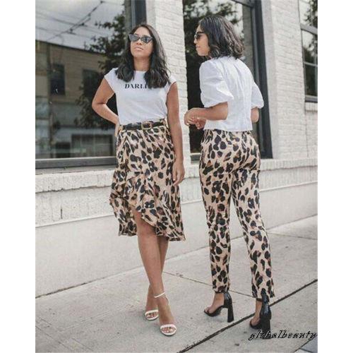 Chân váy xòe họa tiết da báo gợi cảm cho nữ