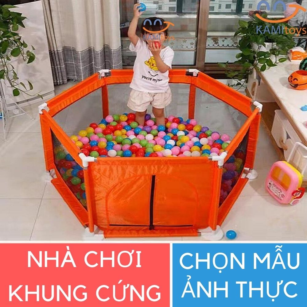 Cũi cho bé hàng đẹp có Cửa lưới ❤️Loại Vải + Khung lắp chắc chắn❤️ kiêm Nhà Quây bóng trẻ em mã 50107