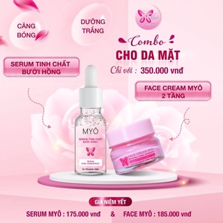Combo serum bưởi hồng & kem face 2 tầng myô