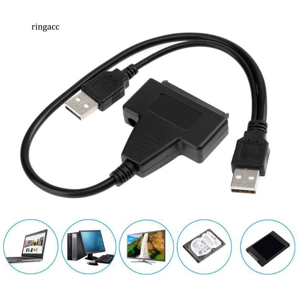 Dây cáp kết nối 2 cổng USB 2.0 với SATA 7+15Pin dùng cho ổ cứng HDD 2.5inch