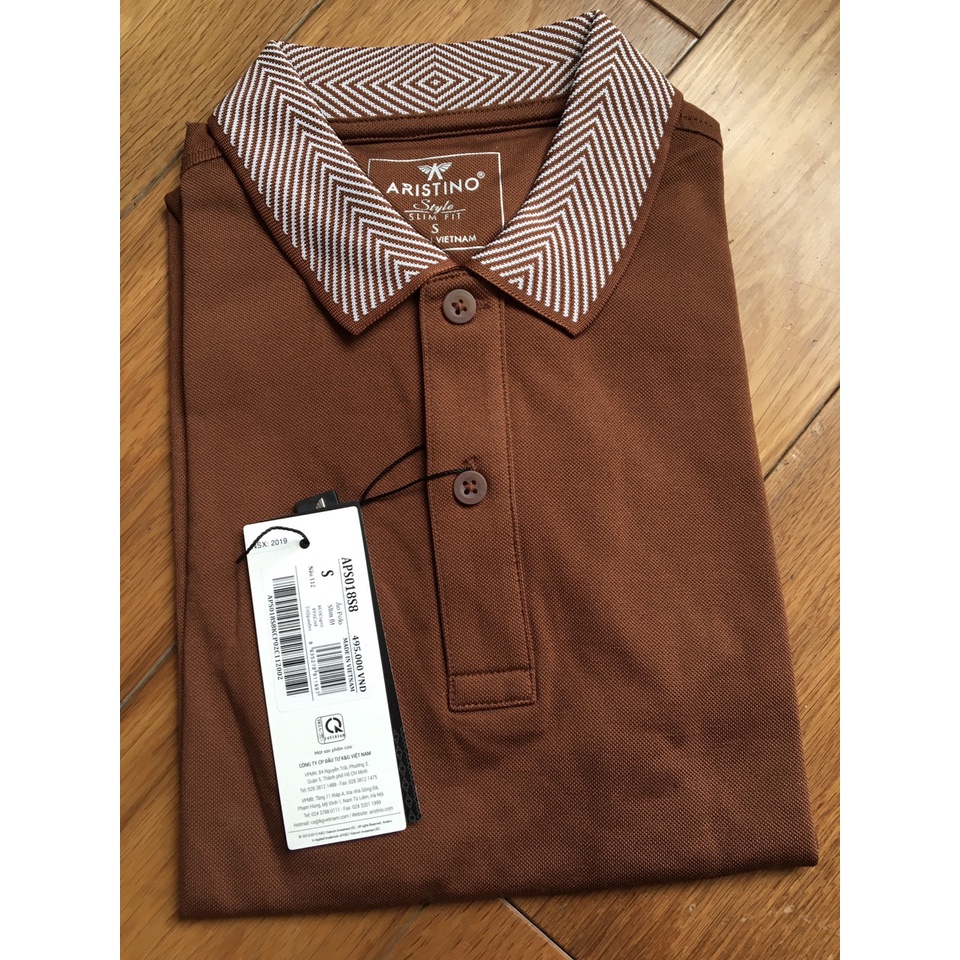 Áo polo nam ngắn tay Aristino 🌟 CHÍNH HÃNG – SALE 🌟 APS018S8, slimfit, chất liệu coolmax mềm mát