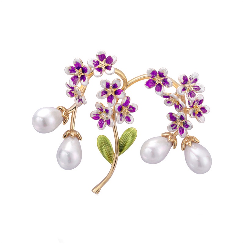 Ghim Cài Áo Hình Cành Cây Đính Ngọc Trai Phong Cách Đơn Giản Mới