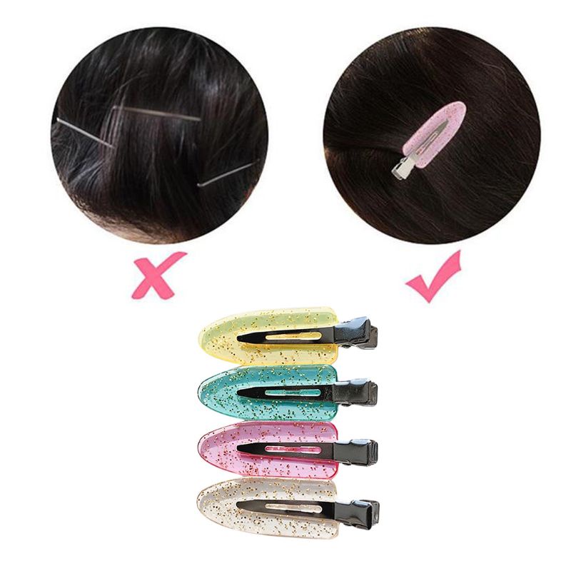 Set 4 Kẹp Tóc Không Đường May Màu Sắc Kẹo Ngọt Dành Cho Nữ