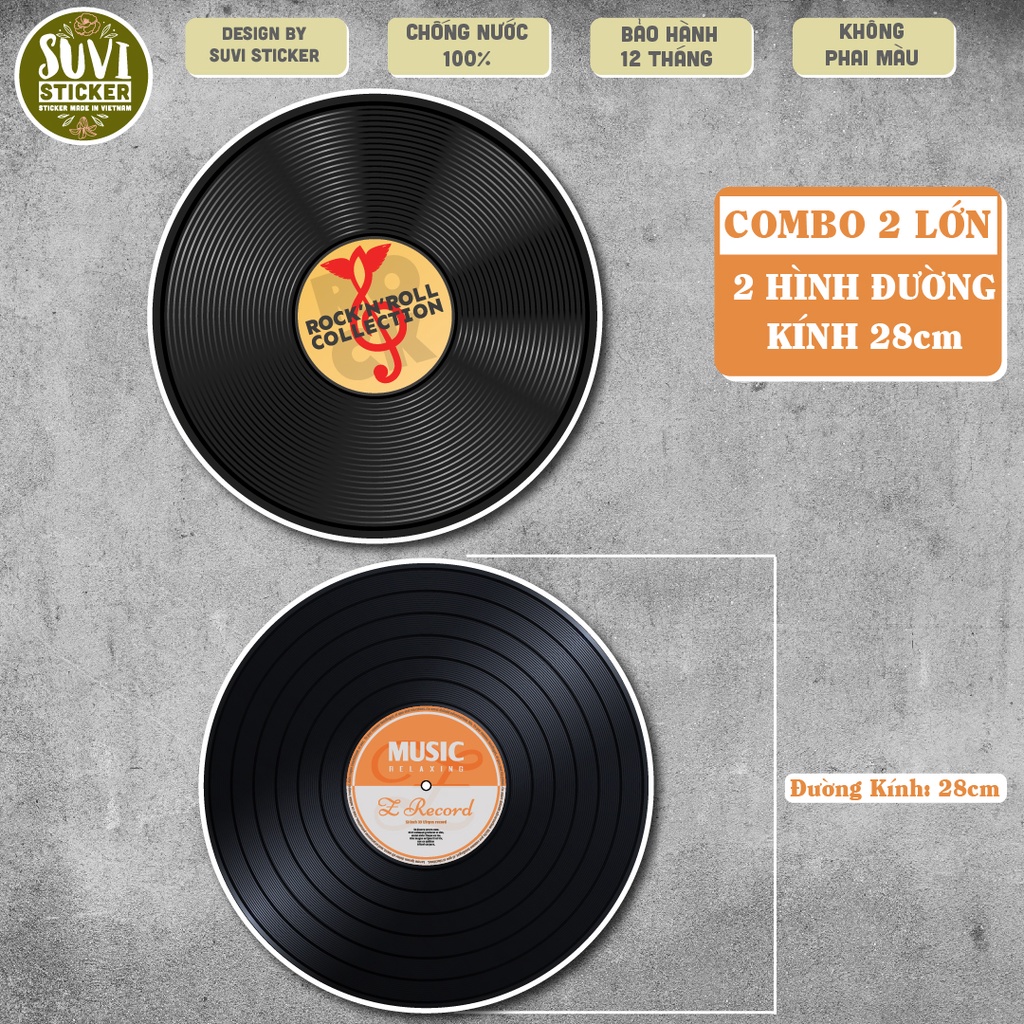Decal Disc Trang Trí khổ lớn trang trí tường, dán kính, trang trí quán cà phê khổ A4, A5 chống nước. MSP: KL10