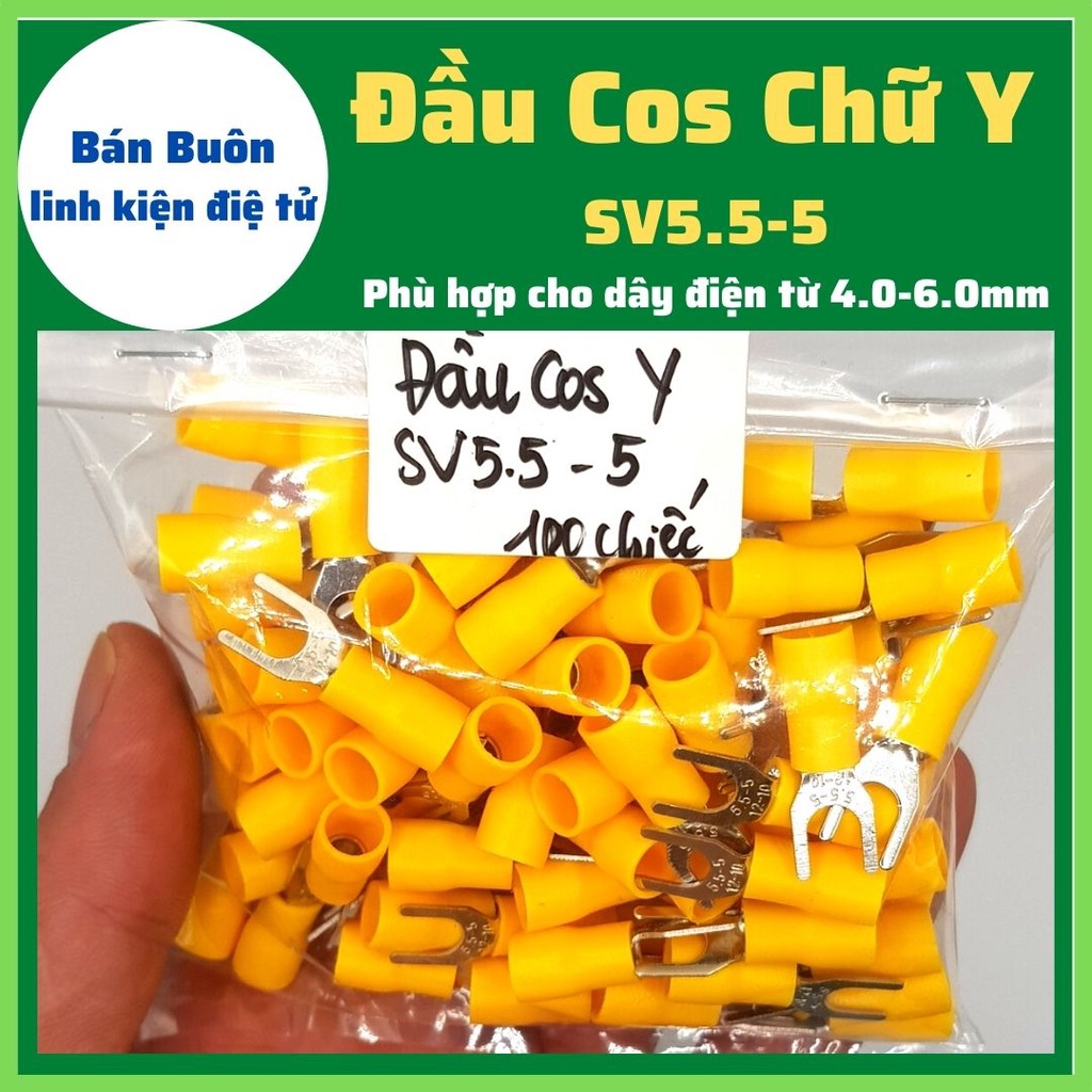 100 Đầu cos chữ Y5.5-5, đầu cốt chẻ 5.5-5, cosse y5.5-5, SV5.5-5