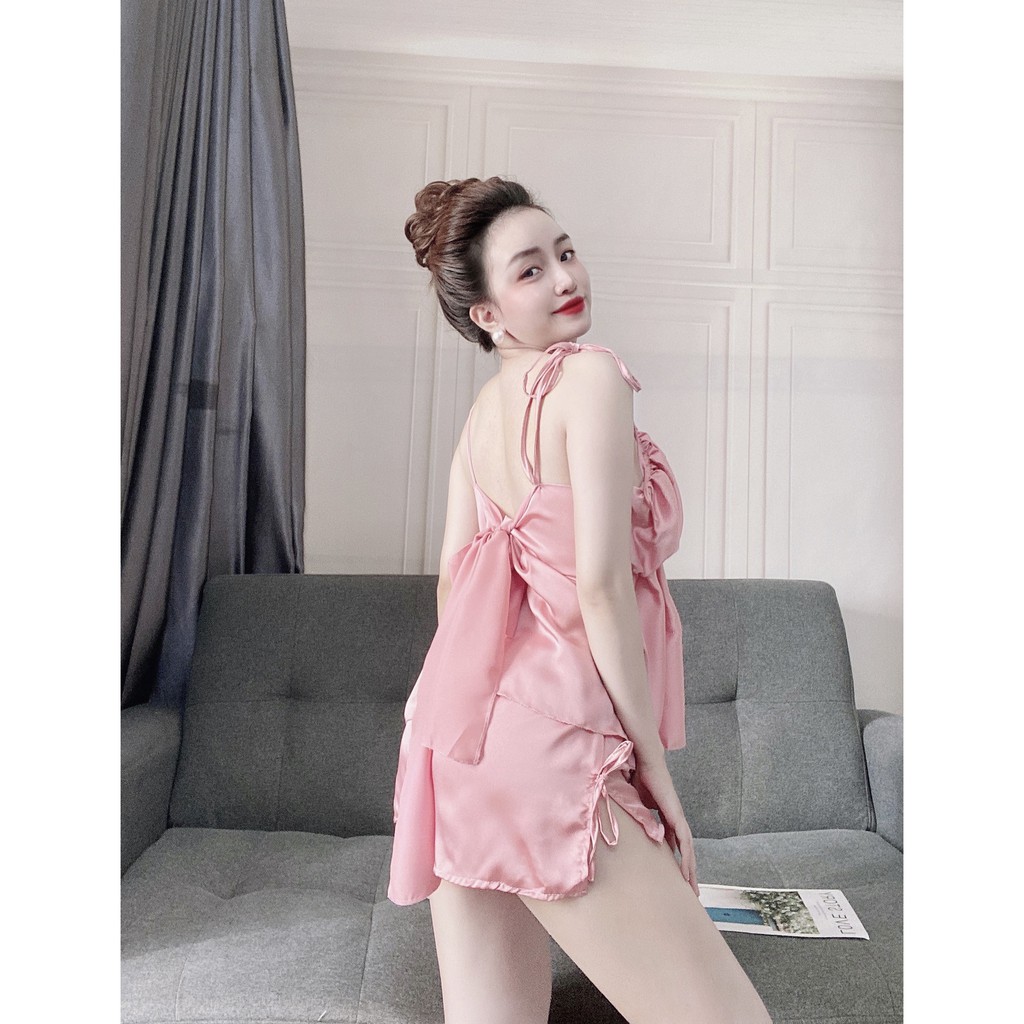 Đồ ngủ nữ sexy satin cao cấp mềm mịn thoáng mát hở lưng quyến rũ gợi cảm AN26 - D'Lavia | BigBuy360 - bigbuy360.vn