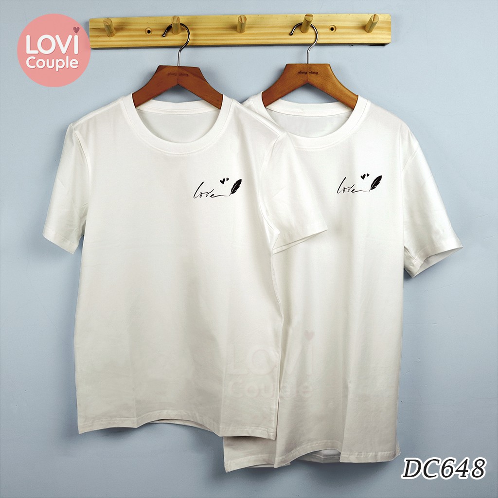 [Freeship đơn từ 0đ] [Dòng Cao Cấp] Áo Thun Cặp Love Lông Vũ DC648