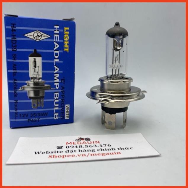 Bóng đèn pha xe máy chân H4 lắp Wave, Sirius ... 12V35W Halogen head light sợi đốt
