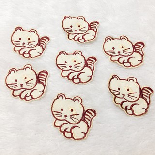 Miếng vá ủi thêu hình mèo con dễ thương sticker dán nhiệt siêu cute