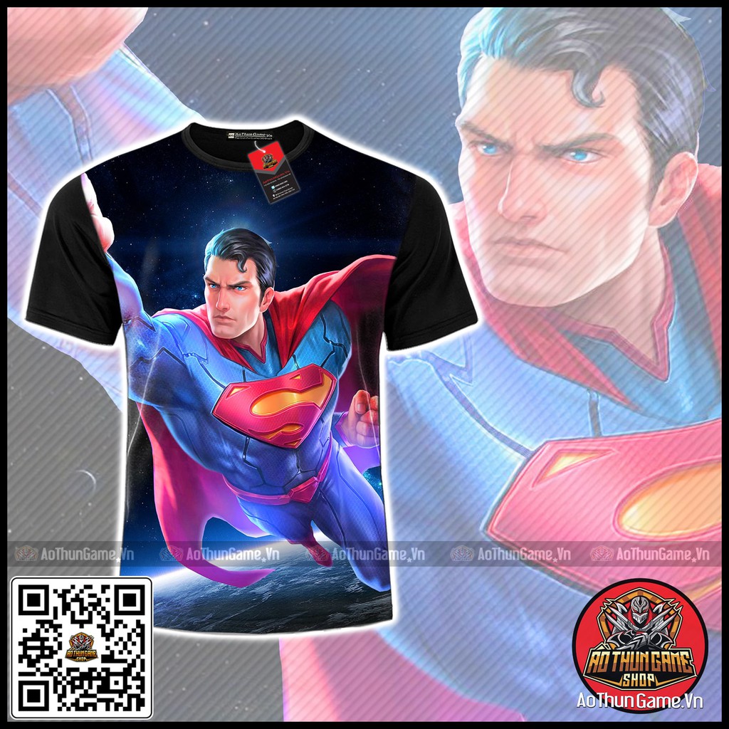 ☘️ Áo liên quân mobile Siêu nhân Super man mới nhất (3D Đen) ☘️ (Shop AoThunGameVn)