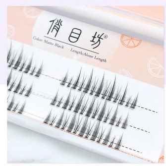 Lông Mi Giả Tự Nối Mi Chùm Mix Size 3 Hàng Size 8-12mm