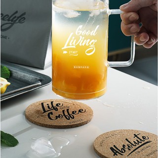 BANFANG Miếng lót cốc cách nhiệt chống trượt họa tiết chữ / vương miện