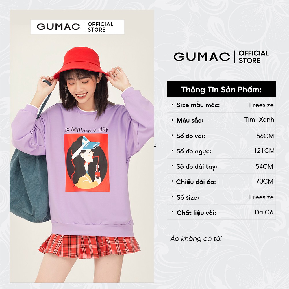 [Mã WABRGU72 giảm 10% tối đa 50k đơn 250k] Áo thun nữ tay dài phối bo GUMAC phong cách unisex năng động ATB321