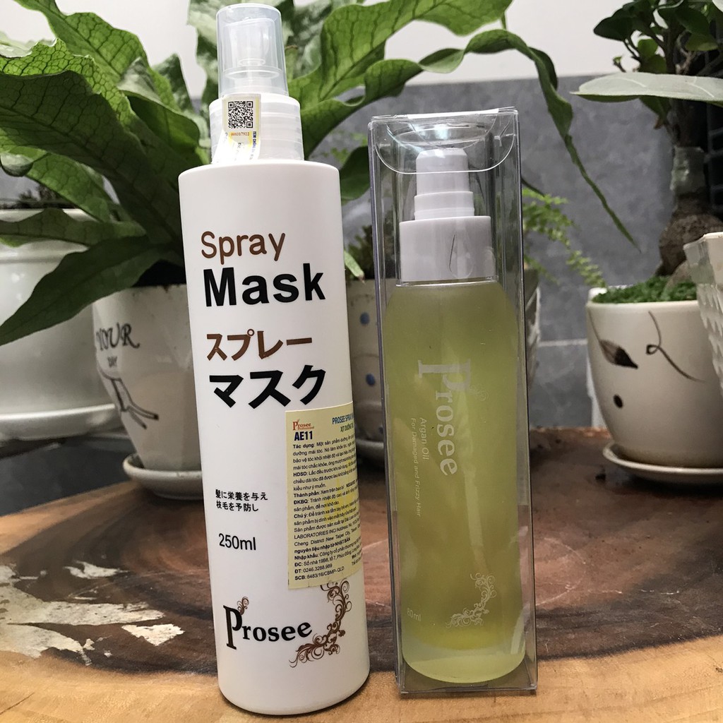 🔋Prosee-Taiwan⛱Tinh chất Serum,Xịt dưỡng phục hồi tóc Prosee Spray Mask AE11 250ml + 80ML