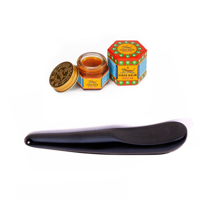 Dụng cụ Diện Chẩn - Cạo gió ( đánh gió) bằng sừng + Dầu cù là con Cọp Tiger Balm