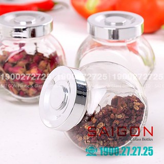 Hũ Thủy Tinh 2 Đáy Nắp Nhựa Xi Bạc 50ml | 180ml | 380ml | 480ml , Tùy chọn Dung Tích