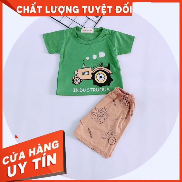 Bộ Cộc Tay  Thun Lạnh Minky Mom Nhiều Hình Ngộ Nghĩnh Cho Bé Trai Có 5 Màu