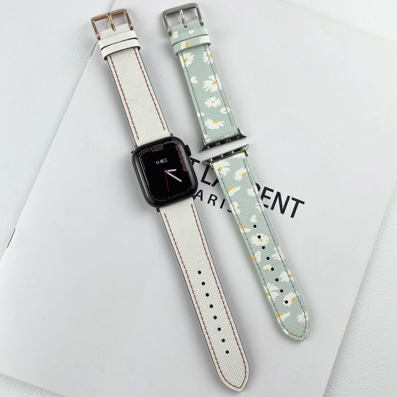 Dây Đeo Bằng Da Cho Đồng Hồ Thông Minh apple watch 41mm 45mm 40mm 44mm 38mm 42mm series 7 se 6 5 4 3 2 1