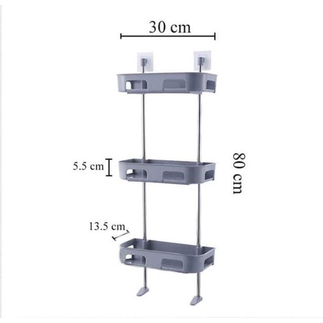 Kệ nhựa đa năng nhà tắm nhà vệ sinh 2,3 tầng kệ bồn cầu tiết kiệm không gian hít chân không gắn tường | BigBuy360 - bigbuy360.vn