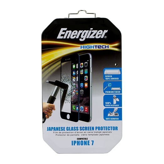 Miếng dán cường lực full viền Energizer cho iPhone 7 / 7S - ENHTTGPRIP7 (Đen)