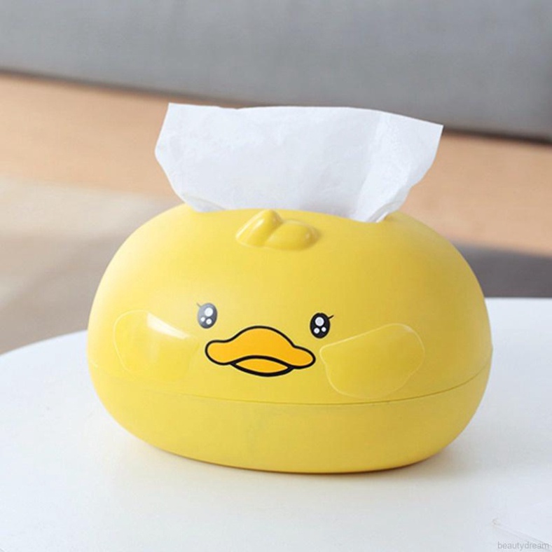 Hộp Đựng Khăn Giấy Để Bàn Hình Vịt Vàng Hoạt Hình Sáng Tạo - Hộp Khăn Giấy Vịt