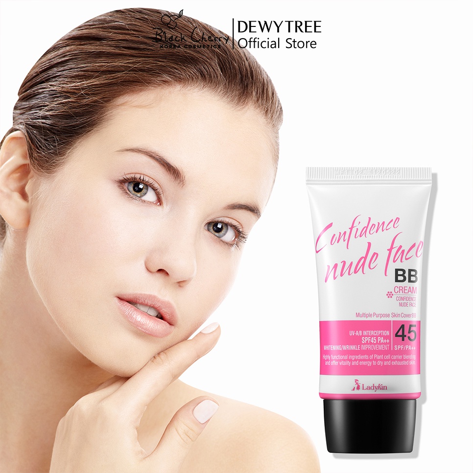 Kem nền che khuyết điểm chống nắng và dưỡng trắng da Ladykin Confidence Nude face BB Cream SPF45 PA++ 40ml