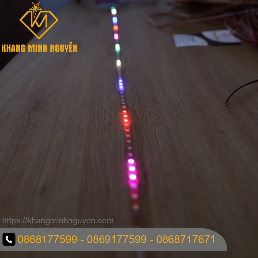 [Dây 1 mét - 12V] Đèn led dây 2835 120 bóng/mét, chống nước, màu Đỏ, Hồng, Vàng, X.Lá, X.Dương, Trắng, Chớp đuổi 7 màu.