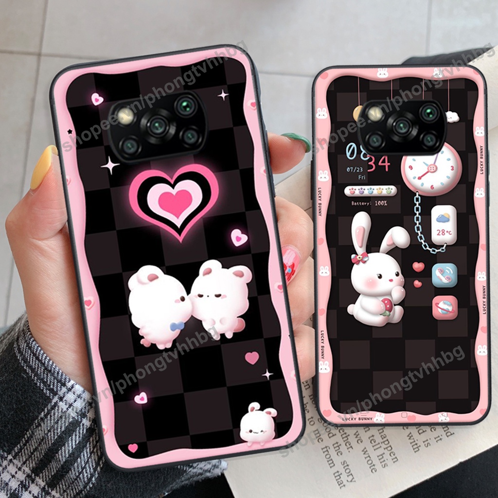 Ốp lưng Xiaomi Poco X3 / Poco X3 Pro gấu,thỏ trắng , đồng hồ dễ thương cute cực đẹp