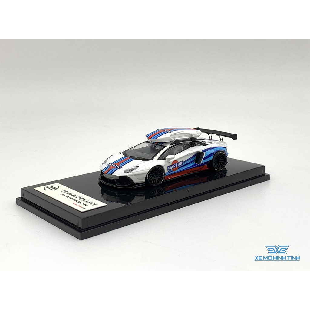 Xe Mô Hình Lamborghini Aventador LB 1.0 Có Mui 1:64 JEC ( Martini )