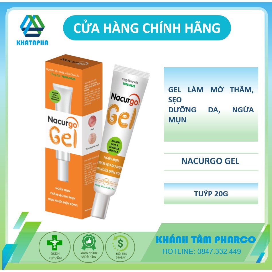 Nacurgo gel 20g - Cho làn da sáng mịn đều màu