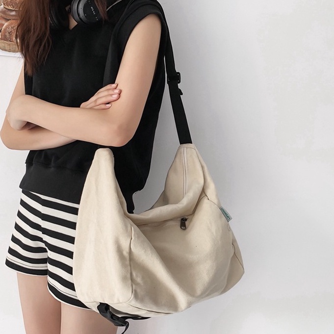 Túi đeo chéo vải sinh viên LIPINHUI đai khóa đáy giá rẻ
