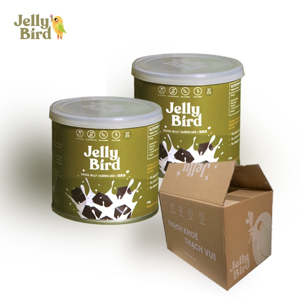Combo2N - 2 Lon Thạch Sương Sáo Jelly Bird Bản Thường - Thạch Đen Cao Bằng