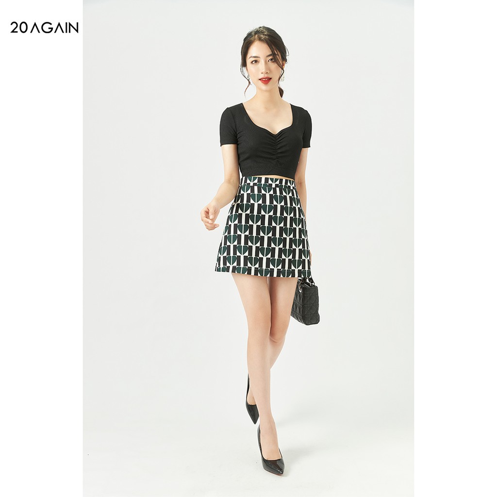 [Mã WABR1111 giảm 10% đơn 250K] Áo phông nữ croptop ngắn tay 20AGAIN, chất thun tăm co giãn tốt ATA2057 | BigBuy360 - bigbuy360.vn