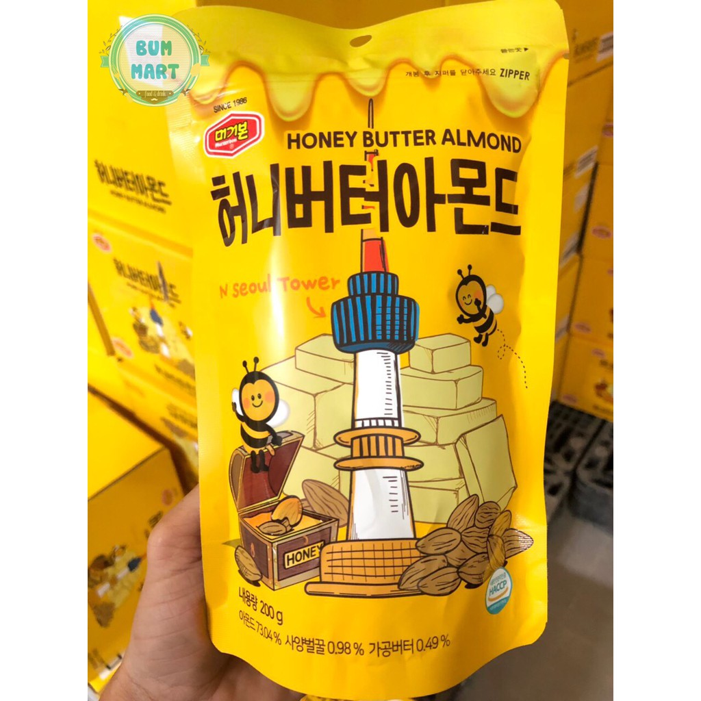 ⚡GIÁ HỦY DIỆT⚡ Hạnh Nhân Tẩm Bơ Mật Ong Murgerbon Hàn Quốc 200g | BigBuy360 - bigbuy360.vn