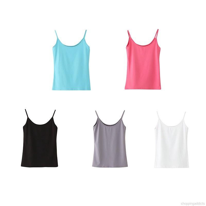 FREESHIP ĐƠN 99K_ Áo hai dây màu trơn chất cotton 100% cực thoáng mát