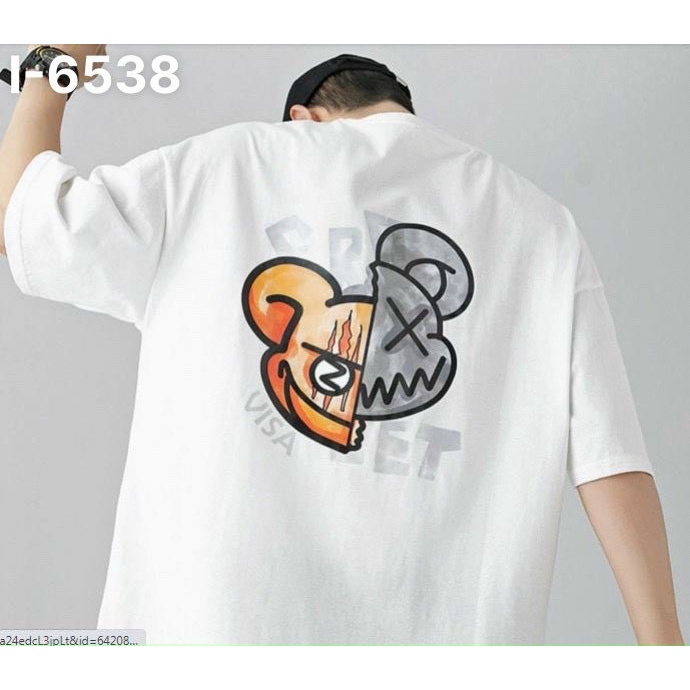Áo Thun Nam Unisex Chuột Hai Màu Lạ Mắt