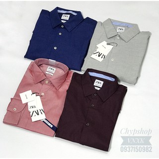 Áo sơ mi nam tay dài ZARA công sở chất vải cotton thoáng mát, form slim fit.
