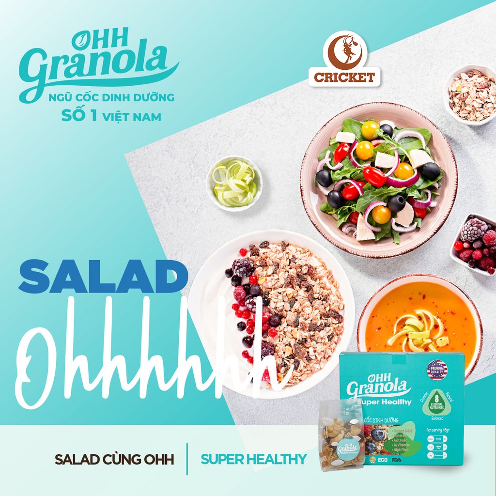 [ Super Healthy] Ngũ cốc trái cây Ohh Granola - Ngũ cốc dinh dưỡng cao cấp, hỗ trợ ăn kiêng.