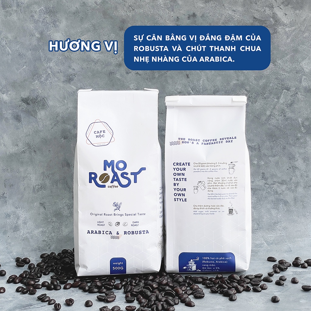 [Cà phê rang mộc] 100% Arabica & Robusta nguyên chất đậm đà - Pha phin, pha máy - 500Gr | BigBuy360 - bigbuy360.vn