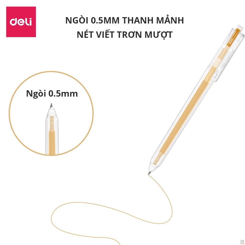 [Hộp 12 cây] Bút mực gel bấm nhiều màu 0.5mm -  nhanh khô viết đều trơn lâu hết mực chất lượng cao EG118