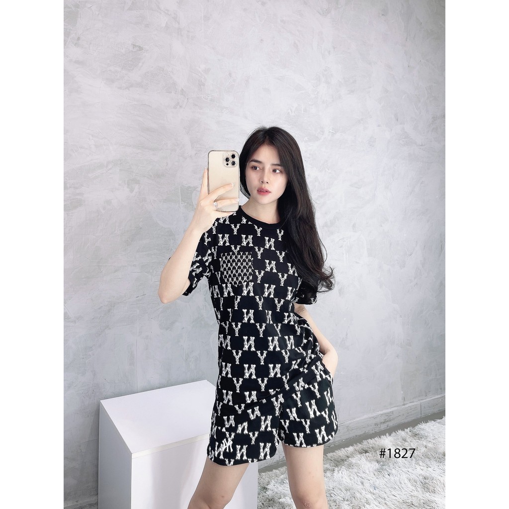 (HÀNG XUẤT XỊN) Quần short đen 1827 M//L//B MONOGRAM OVERFIT MIX POCKET SHORTS (BLACK) full tag code