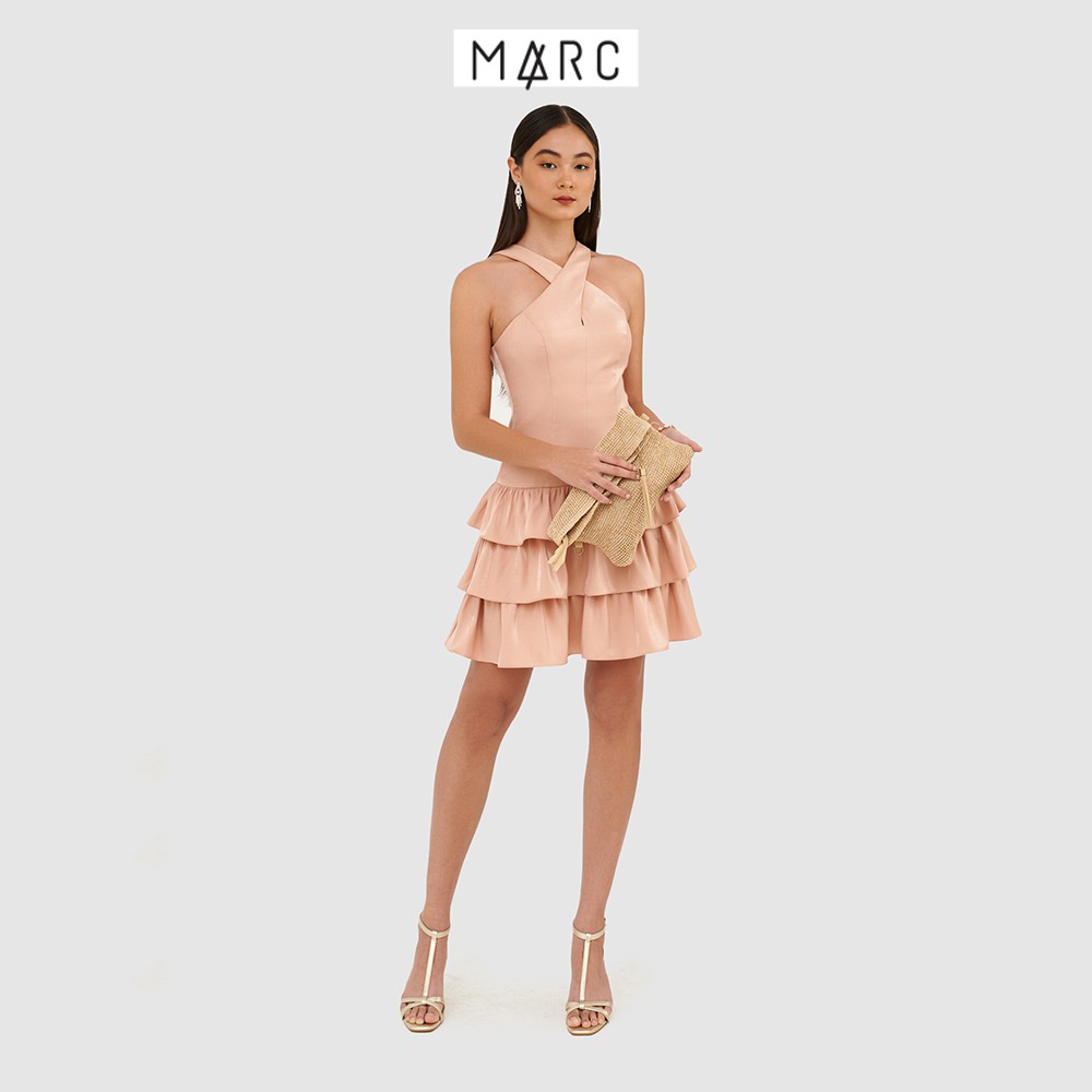 [Mã FAMALLT5 giảm 15% đơn 150k] Đầm nữ đắp chéo bèo 3 tầng - MARC FASHION