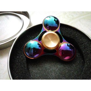 Con Quay 3 Cánh Cầu Vồng 7 Màu Fidget Spinner Giảm Stress
