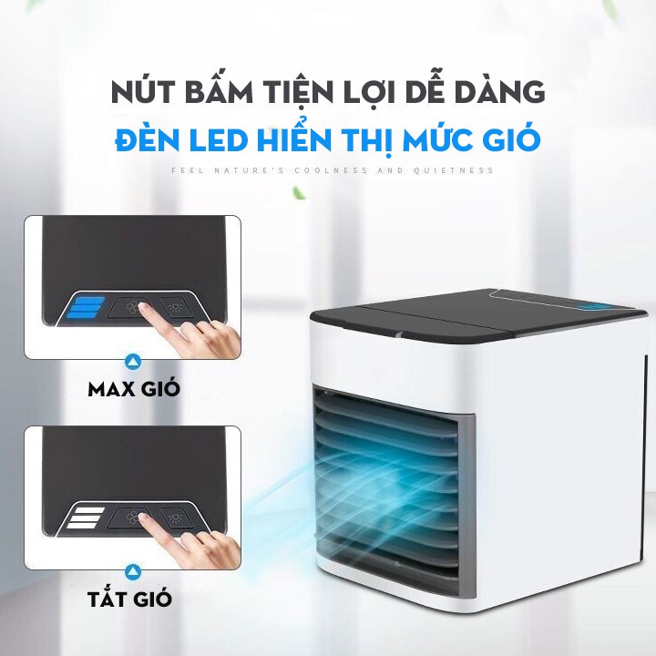 Quạt điều hòa mini, 3 cấp độ làm mát hơi nước dùng được tinh dầu dung tích 480ml