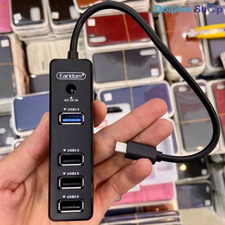 HUB CHUYỂN USB TYPE C RA 1 CỔNG USB 3.0 + 3 CỔNG USB 2.0 + 5V DC EARLDOM HUB08