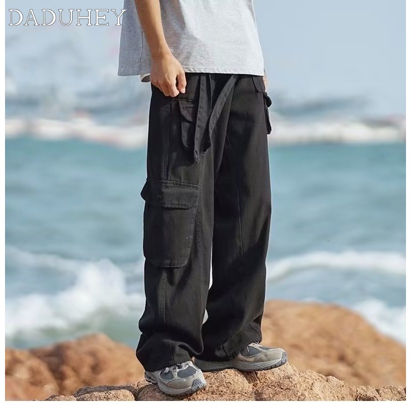 Quần dài nhiều túi ống suông dáng rộng thời trang thu 2022 cho nam
