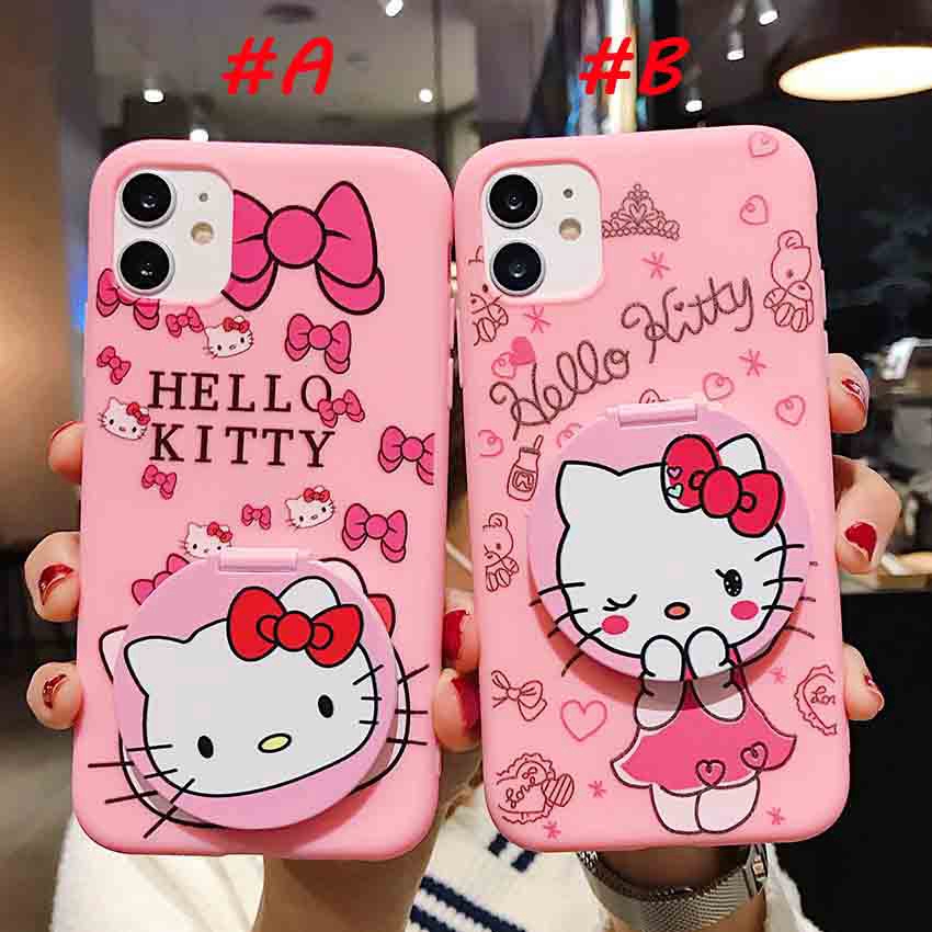 Casing Soft Case TPU REALME 7i C17 C15 C11 7 oppo a31 a3s A12E / A5 A5S A7 A9 A93 f11 A12 A15 / F9 / F9 Pro F5 / F1s / a37 / a83 / A53 A32 A52 A92 Motif Hello Kitty Mirror Case